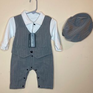 Little boy one piece dressy outfit.